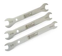 StewMac Guitar Tech Juego de 3 Llaves de Doble Extremo, Acero Templado