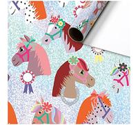 Stewo Bonny - Papel de regalo (1 rollo, 70 x 150 cm), diseño de caballos