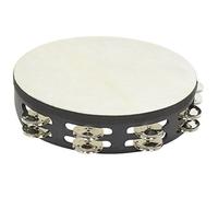 STF Classic STF5075 - Pandereta doble 25 cm con parche, color negro