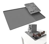 STFALI 40 x 60 cm, alfombrilla de silicona para cafetera con alfombrilla de tamping separable, accesorios para cafetera Ninja con borde curvado, accesorio para Ninja Luxe Cafe (gris)