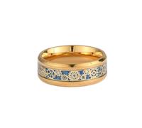 Stfery Anillo de acero inoxidable con patrón de engranaje para hombre, R 1/2, Metal, Sin piedra preciosa