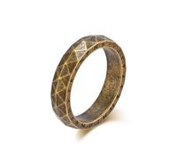 Stfery Anillo de acero inoxidable para hombre con rombos facetados, anillo de plata con runas vikingas, 5 mm para él, X 1/2, Metal, Sin piedra preciosa