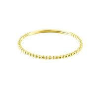 Stfery Anillo de oro amarillo de 9/14 quilates con cuentas de oro real, anillo apilable para mujer, J 1/2, Metal, Sin piedras preciosas