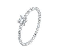 Stfery Anillo de oro blanco de 9/14 quilates con cuentas cuadradas de oro real, anillo de matrimonio de moissanita para mujer, N 1/2, Metal, Moissanita