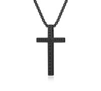 Stfery Collar con colgante de cruz de runas vikingas nórdicas de acero inoxidable, unisex, dorado/plateado/negro, 29 x 50 mm, 29x50mm, Metal, Sin piedra preciosa