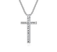 Stfery Collar con colgante de cruz de runas vikingas nórdicas de acero inoxidable, unisex, dorado/plateado/negro, 29 x 50 mm, 29x50mm, Metal, Sin piedra preciosa