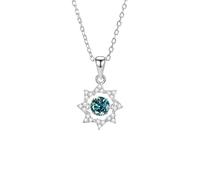 Stfery Collar de moissanita de oro de 9/14/18 quilates para mujer, collar con colgante de estrella pavé con moissanita verde redonda de 0,5 quilates, oro real, 40+5cm, Metal, Moissanita