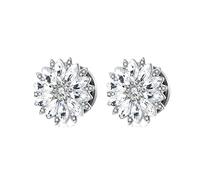 Stfery Kit Dilatador, Dilatador Oreja 14MM 9/16 In Piercing Dilatacion Oreja Acero Inoxidable Flor Con Zirconia Cúbica 2 Piezas