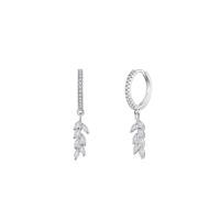 Stfery Pendientes de aro de oro de 9/14/18 quilates para mujer, hojas colgantes de moissanita, aros de oro real, Unique, Metal, Moissanita