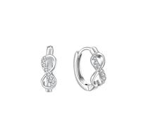 Stfery Pendientes de aro de oro de 9/14/18 quilates para mujer, oro real, aretes de aro infinito pavé de moissanita, Unique, Metal, Moissanita