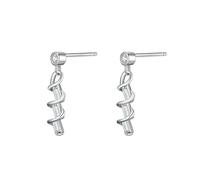 Stfery Pendientes de oro de 9/14/18 quilates para mujer, aretes colgantes en espiral con moissanita baguette de oro real, Unique, Metal, Moissanita