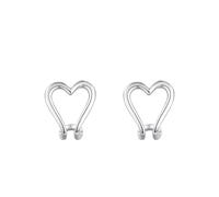 Stfery Pendientes de oro para mujer de 9/14/18 quilates, aretes de tuerca con corazón hueco, oro real para ella, Unique, Metal, Sin piedra preciosa