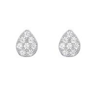 Stfery Pendientes de tuerca de oro para mujer de 9/14/18 quilates, oro real con forma de lágrima pavé de moissanita para ella, Unique, Metal, Moissanita