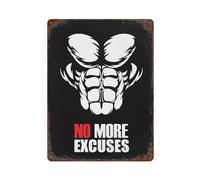 STFHRTFGGH Póster de metal con texto en inglés "No More Excuses Fitness" (40 x 30 cm)