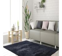 STGAO Alfombra de Felpa 95 x 250 cm Diferentes Tamaños Alfombra Mullida para Dormitorio Esponjoso Adecuado para Salón Dormitorio Sofá Suelo, Negro