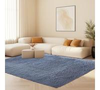 STGAO Alfombra de Pelo Largo 130 x 130 cm Diferentes Tamaños Alfombras Salón Pelo Largo Esponjoso para Salón Dormitorio Baño Sofá Silla Cojín, Gris