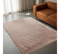 STGAO Alfombra Salon Pelo Largo 150 x 170 cm Lavable Antideslizante Alfombras Dormitorio Modernas sin Pérdida de Cabello Adecuado para Salón Dormitorio Sofá Suelo, Beige