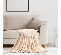 STGAO Manta Polar 120 x 170 cm Multiusos Mantas para Sofa Grande Acogedora y Aómoda para Sofá, Cama, Viaje, Sala de Estar, Beige