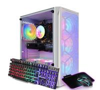 STGAubron PC de escritorio para juegos, Intel Core i5 3.2G hasta 3.6G, 16G RAM, 512G SSD, Radeon RX 5600 XT 6G GDDR6, WiFi 600M, BT 5.0, ventilador RGB x 6, teclado RGB y alfombrilla de mouse, W10H64