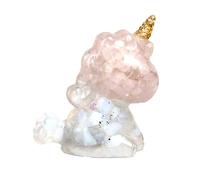 Stgbcst Estatua de unicornio de cristal, decoración de mesa de unicornio de cristal, figura decorativa de unicornio de chakra, tamaño: 6,7 x 4 x 7,5 cm. Peso: aprox. 110 gramos. Adecuado para la