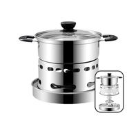 STGBCST Fornello a spirito, portátil de acero inoxidable, para exteriores y camping, también adecuado para interiores (estilo mediano: 20 cm)