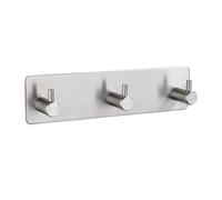 Stgbcst Ganchos de pared de acero inoxidable autoadhesivos, prácticos ganchos individuales y múltiples (de 1 a 4 unidades) como colgador de pared para cocina, baño y salón, fuerte adhesión, no