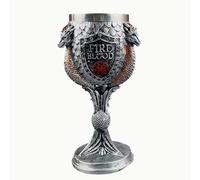 Stgbcst Juego de Tronos cáliz 3D creativo vintage de resina, Santo Grial, taza para beber de 21 x 10 cm, taza de café de resina para Halloween, accesorios de fiesta en bar (cáliz de dragón de tres