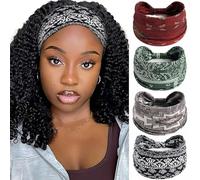 STGDAK Diademas bohemias elásticas y anchas, de tela suave, antideslizantes, vendas para el sudor, turbante vintage, bandas anudadas, accesorios para el cabello para mujer, entrenamiento
