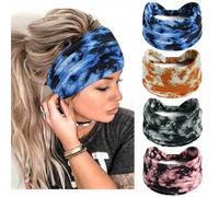 STGDAK Diademas bohemias para mujer, diademas anchas de tela suave, turbantes antideslizantes para la cabeza, para yoga, correr, deportes, entrenamiento, accesorios para el cabello para mujeres y