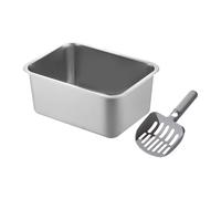 Stgfyxgs Bandeja Sanitaria para Gatitos, Cama para Gatos, Acero Inoxidable, Fácil de Limpiar, Resistente, para Mascotas, Recipiente para Arena de Gatos, para G, 36x27x15cm