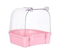 Stgfyxgs Bañera para Pájaros Taza de Baño Accesorio de Jaula Bañera Transparente Desmontable con Instalación Sencilla Adecuada para Baño de Aves, Rosa