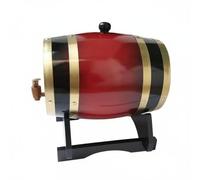 Stgfyxgs Barril de Vino Barrica Dispensador Envejecedor de Madera Pulida con Aros de Hierro y Tapa Sellada Incluye Soporte Rústico Adecuado para Bar Doméstico, Rojo Vino, 5L