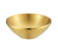 Stgfyxgs Bol de Acero Inoxidable para Arroz, para Servir Alimentos, Hornear Y Cocinar, Ideal para Udon, Soba, Pho. También Sirve como Bol para Amasar Y para So, 20cm Dorado