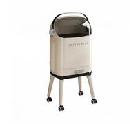 Stgfyxgs Bote de Basura de Cocina con Ruedas Contenedor Papelera Ovalado de Estética Moderna Tapa Sellada Que Mantiene Cajón Inferior Organizado Polipropileno, White