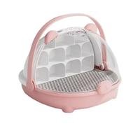 Stgfyxgs Caja de Cría de Gusanos de Seda, Mini Caja de Cría de Mascotas, Asa de Transporte, Jaula de Hábitat Portátil Transparente Y Transpirable, Caja de Alim, Rosa, Individual