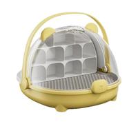 Stgfyxgs Caja de Cría de Gusanos de Seda, Mini Caja de Cría de Mascotas, Asa de Transporte, Jaula de Hábitat Portátil Transparente Y Transpirable, Caja de Alim, Amarillo, Individual