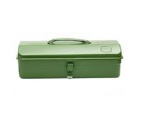 Stgfyxgs Caja de Herramientas de Hierro con Acabado Pulverizado Compartimiento Doble Seguro de Metal Estable Estructura Robusta Adecuada para Mecánicos, Verde Militar, 350