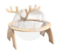 Stgfyxgs Cama para Gatos, Cama para Mascotas, Suministros, Cama Sólida de Madera, S con Tapa