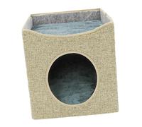 Stgfyxgs Cama para Gatos de Interior, Cama para Dormir de Mascotas, Linda, Suave, Doble Capa, para Todas, Nido para Gatos Semicerrado, Albaricoque