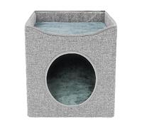 Stgfyxgs Cama para Gatos de Interior, Cama para Dormir de Mascotas, Linda, Suave, Doble Capa, para Todas, Nido para Gatos Semicerrado, Gris