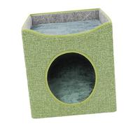Stgfyxgs Cama para Gatos de Interior, Cama para Dormir de Mascotas, Linda, Suave, Doble Capa, para Todas, Nido para Gatos Semicerrado, Verde Claro
