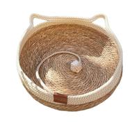 Stgfyxgs Cama Tejida para Gatos, Cesta para Dormir con Cuerda para Jugar, Accesorio para Pelota, Linda Cama portátil para Mascotas, rascable para Cachorros y, M