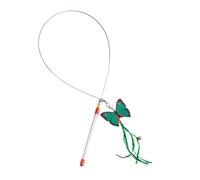 Stgfyxgs Cat Teaser Juguete Interactivo Varita para Gato con Campanas Varita de PVC con Mariposa Cambiable Juguete para Entrenamiento de Gatitos y Varilla, Mariposa Verde