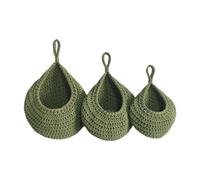 Stgfyxgs Cestas Colgantes de Pared de Punto de 3 Piezas, Organizador de Almacenamiento Multiusos Adecuado para La Cocina, La Sala de Estar Y El Dormitorio, Verde, tal como se describe