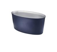 Stgfyxgs Cubeta a de Champagne Cubo Hielera Tazón Bebidas Vino Diseño Oval Elegante con Pedestal Estable Contenedor Anti Óxido para Hielo para Bodas Fiestas en Casa Tamaño, Azul