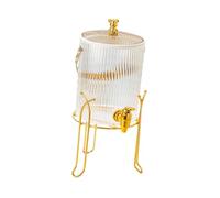 Stgfyxgs Dispensador de Bebidas Heladas, Tetera de Frutas, Jarra para Té Y Jugo con Soporte Y Tapa, Dispensador de Bebidas para La Cocina, Dorado, Individual
