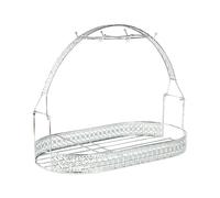 Stgfyxgs Escurridor de Botellas de Metal para 6 Tazas, Elegante, con Cesta de Almacenamiento para Encimera de Cocina. Accesorios de Regalo, Plata Ovalada, tal como se describe