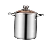 Stgfyxgs Olla Freidora, Sartén de Acero Inoxidable, Colador, Espumadera, Asa, Tapa Transparente, Material de Acero Inoxidable, Apto para Cocina Doméstica, con tapa