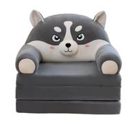 Stgfyxgs Sofá Plegable Convertible para Niños, con Forma de Animal, Sillón Suave Relleno de Algodón PP para Espacios Multifuncionales, Sala de Juegos, Estudio, Perro Gris
