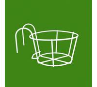 Stgfyxgs Soporte Colgante para Macetas Estante Colgante Jardinera Cesta Redonda Portamacetas en Hierro con Montaje sin Herramientas Adecuado para Barandillas, Blanco, Mediano 20